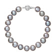 Perlový náramek z říčních perel se zlatým zapínáním 823010.3/9272B grey