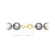 Perlový náhrdelník z říčních perel se zapínáním ze zlata 922028.3/9260 grey