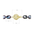 Perlový náhrdelník z říčních perel se zapínáním ze zlata 922027.3/9264A peacock