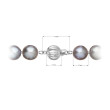Perlový náhrdelník z říčních perel se zapínáním z bílého zlata 822028.3/9272B grey