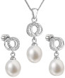 Set stříbrný perlových šperků se zirkony 20903.1