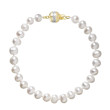 Perlový náramek z říčních perel se zlatým zapínáním 923001.1/9266A bílý
