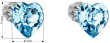 Náušnice srdce Swarovski elements 31139.3 Modrá
