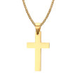 Ocelový náhrdelník křížek zlatý JCFPN570GD