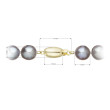 Perlový náramek z říčních perel se zlatým zapínáním 923010.3/9271A grey