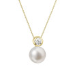 Zlatý perlový náhrdelník s diamantem 92PB00045