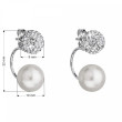 Stříbrné náušnice s perlou a krystaly 31178.1