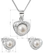 Stříbrné šperky s perlami  a zirkony v sadě 29025.1
