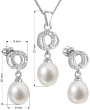 Sada stříbrný šperků s se zirkony a perlami 29003.1
