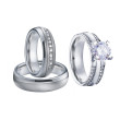 Kombinace zásnubního prstýnku SPPL023 a snubních prstenů SPPL015