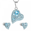Sada šperků s krystaly Swarovski náušnice,řetízek a přívěsek modré srdce 39170.3