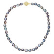 Perlový náhrdelník z říčních perel se zapínáním ze zlata 922027.3/9264A peacock