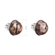 Stříbrné náušnice pecky s minerály 11491.3 Jaspis Leopard Skin 
