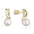 Luxusní perlové náušnice se zirkony 91P00026
