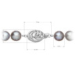 Perlový náhrdelník z říčních perel se zapínáním z bílého zlata 822028.3/9265B grey