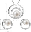 Stříbrná souprava perlových náušnic a přívěsku 29038.1