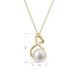 Zlatý náhrdelník s briliantem a perlou 92PB00037