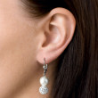 Náušnice s perlou a krystaly Swarovski bílé 31155.1