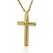 Zlatý ocelový náhrdelník kříž WJHC502GD