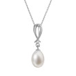 Perlový náhrdelník z bílého zlata s perlou 82PB00034