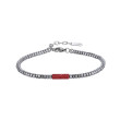 Hematitový náramek s tyrkysem MBSS179-RED