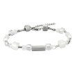 Náramek na ruku z chirurgické oceli a skleněných korálků BSS815WH