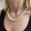 Perlový náhrdelník bílý s Preciosa krystaly 32063.1