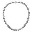 Perlový náhrdelník z říčních perel se zapínáním z bílého zlata 822028.3/9264B grey