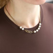 Dámský náhrdelník z chirurgické oceli a perel NSS1044
