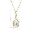 Zlatý náhrdelník s briliantem a perlou 92PB00052