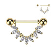 Zlatý piercing do bradavky z oceli SEKSQ0172GD