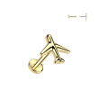 Pozlacená titanová náušnice letadlo ITEL437-GD