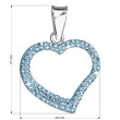 Modré srdce - přívěsek s krystaly 34093.3
