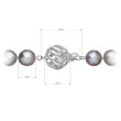 Perlový náhrdelník z říčních perel se zapínáním z bílého zlata 822028.3/9264B grey