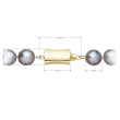 Perlový náramek z říčních perel se zlatým zapínáním 923010.3/9267A grey