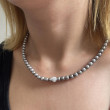 Perlový náhrdelník šedý s Preciosa krystaly 32063.3
