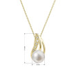 Zlatý briliantový náhrdelník s perlou 92PB00051