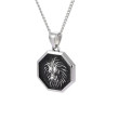 Ocelový náhrdelník s hlavou lva PSS1125