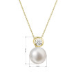 zlatý brilantový náhrdelník s perlou 92PB00045