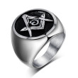 Ocelový pečetní prsten pro muže JCFRC00410-Svobodní zednáři