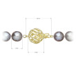 Perlový náhrdelník z říčních perel se zapínáním ze zlata 922028.3/9264A grey