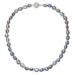 Perlový náhrdelník z říčních perel se zapínáním z bílého zlata 822027.3/9264B peacock