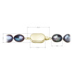 Perlový náhrdelník z říčních perel se zapínáním ze zlata 922027.3/9269A peacock
