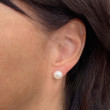 Elegantní zlaté perlové náušnice pecky 821005.1 bílá