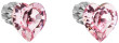 Stříbrné náušnice pecky  srdíčka s kamínky Swarovski 31139.3 Růžová