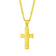 Zlatý ocelový náhrdelník křížek SEGX2001GD