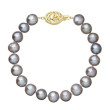 Perlový náramek z říčních perel se zlatým zapínáním 923010.3/9265A grey