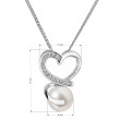 Náhrdelník s přívěskem srdce a perlou 22012.1