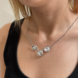Stříbrný náhrdelník se Swarovski krystaly bílý kulatý 32033.1 crystal