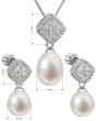 Sada stříbrný šperků s se zirkony a perlami 29008.1
